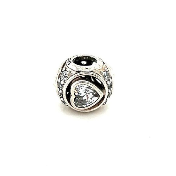 Pandora Sparkly Heart Cz Charm - Picture 1 of 5